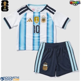 Otroški Nogometni dresi Argentina Lionel Messi #10 Domači SP 2026 Kratek Rokav (+ Kratke hlače)